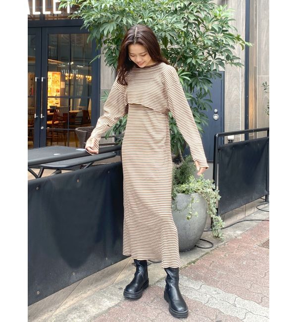 Ungrid「レイヤードテレコキャミワンピース」|ワンピース|