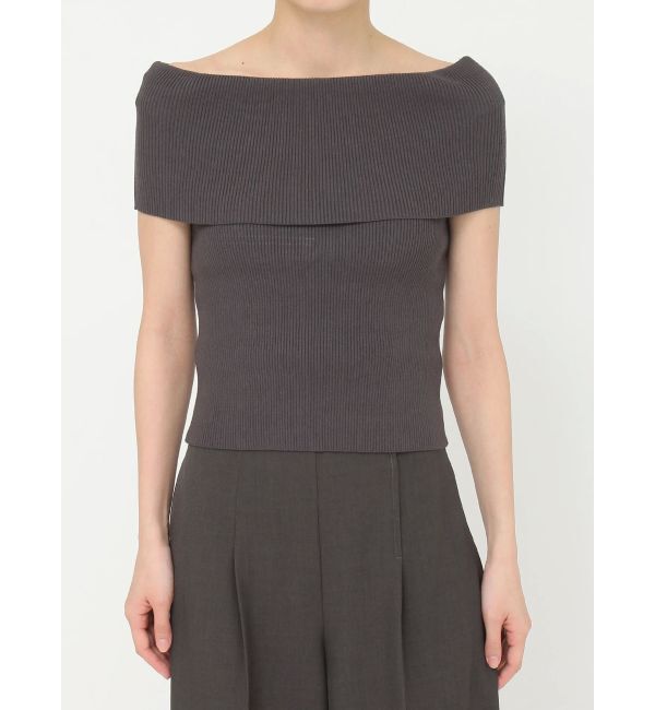 LAGUNAMOON「オフショルダーリブニットプルオーバー」|ニット・セーター|