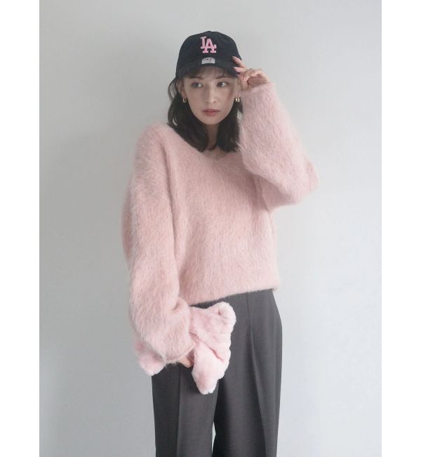 LAGUNAMOON「アルパカシャギーVネックニットプルオーバー」|ニット・セーター|