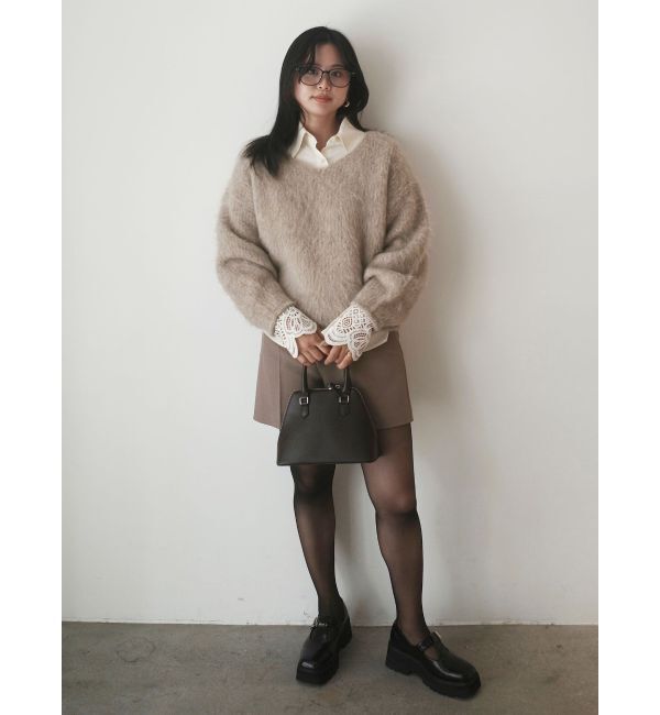 LAGUNAMOON「アルパカシャギーVネックニットプルオーバー」|ニット・セーター|