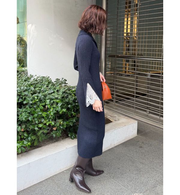 LAGUNAMOON「ラメブレンドレースカフスニットワンピース」|ワンピース|