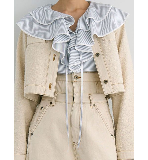 LAGUNAMOON「ラッフルパイピングブラウス」|シャツ・ブラウス|ホワイト