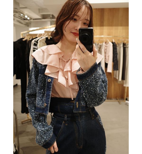 LAGUNAMOON「ラッフルパイピングブラウス」|シャツ・ブラウス|ピンク