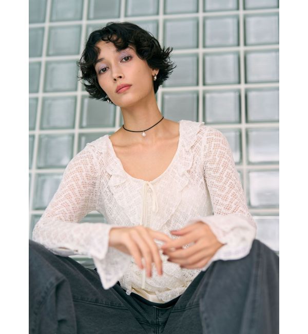 LAGUNAMOON「レースフリルデザインシャツ」|シャツ・ブラウス|