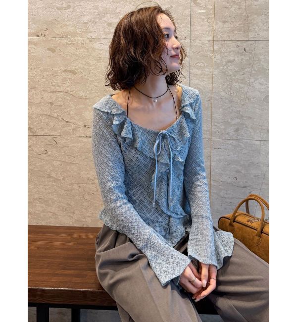 LAGUNAMOON「レースフリルデザインシャツ」|シャツ・ブラウス|