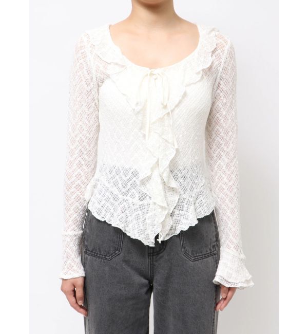 LAGUNAMOON「レースフリルデザインシャツ」|シャツ・ブラウス|