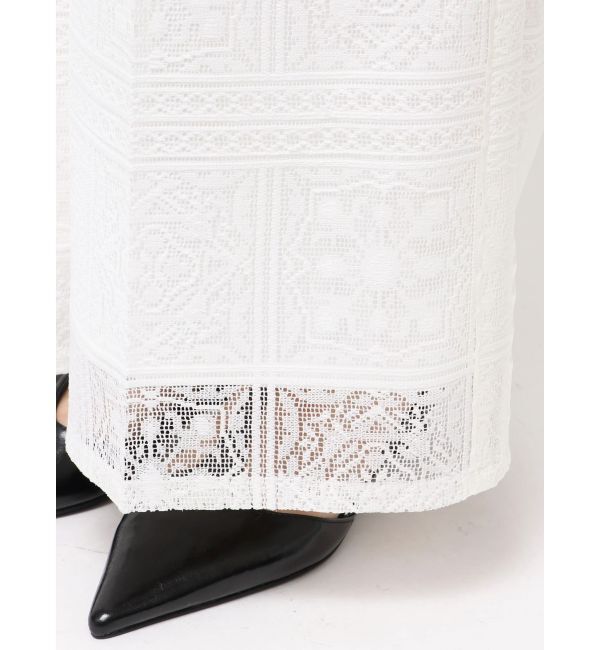 LAGUNAMOON「タイルパターンレースワイドパンツ」|その他|