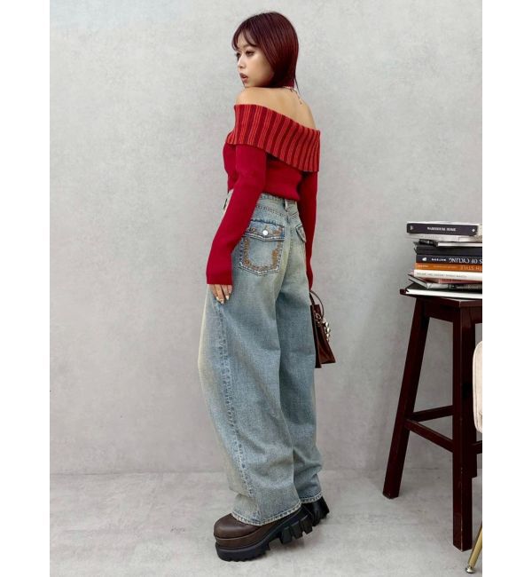 EVRIS「チョーカーSETオフショルニットトップス」|ニット・セーター|