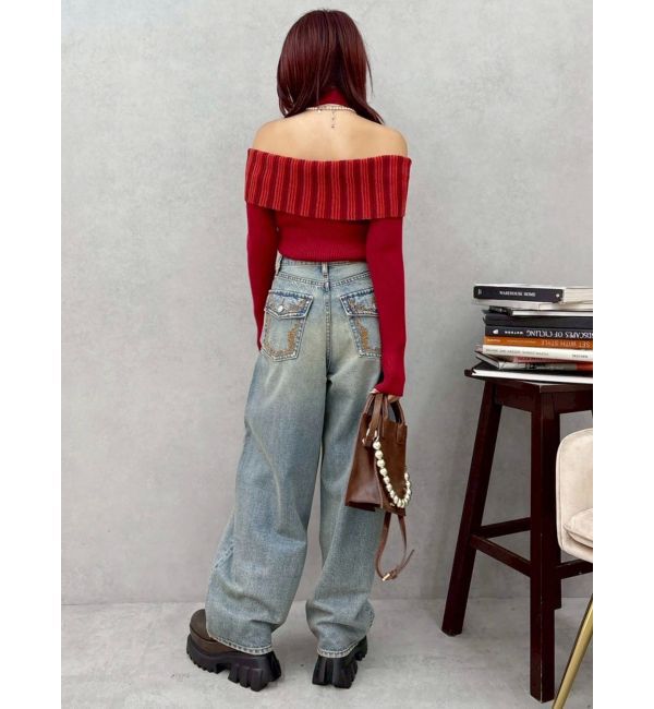 EVRIS「チョーカーSETオフショルニットトップス」|ニット・セーター|