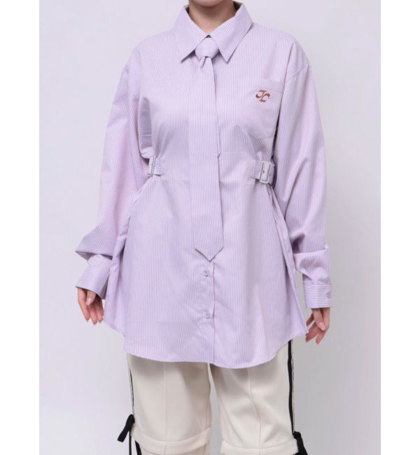 jouetie「ロングスリーブネクタイチュニックシャツ」|シャツ・ブラウス|