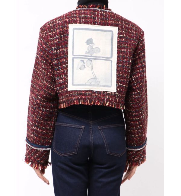 jouetie「【PosTokyo】ノーカラーツイードジャケット」|ノーカラージャケット|