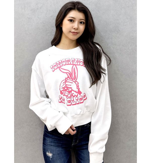 GYDA「ignorance BUNNYショートスウェットトップス」|スウェット・ジャージ|