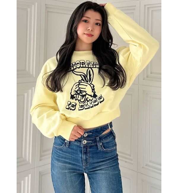 GYDA「ignorance BUNNYショートスウェットトップス」|スウェット・ジャージ|