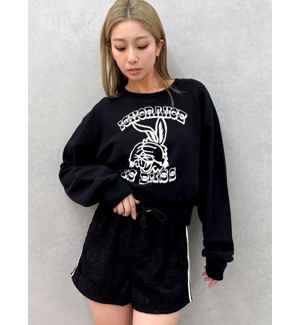 GYDA「ignorance BUNNYショートスウェットトップス」|スウェット・ジャージ|