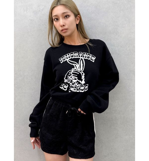 GYDA「ignorance BUNNYショートスウェットトップス」|スウェット・ジャージ|