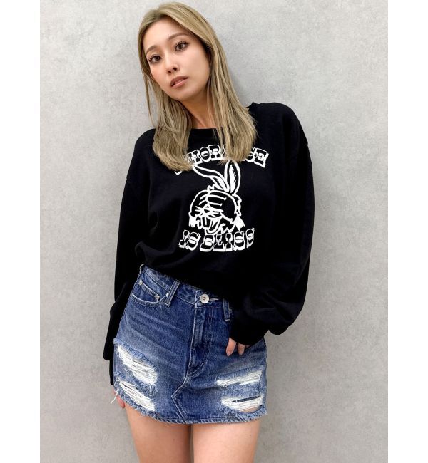 GYDA「ignorance BUNNYショートスウェットトップス」|スウェット・ジャージ|