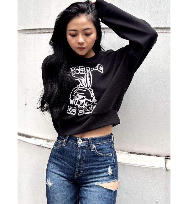 GYDA「ignorance BUNNYショートスウェットトップス」|スウェット・ジャージ|