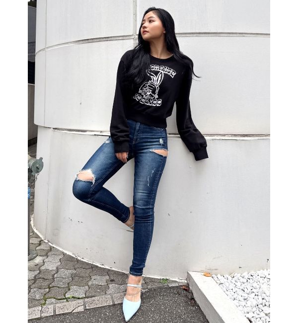 GYDA「ignorance BUNNYショートスウェットトップス」|スウェット・ジャージ|