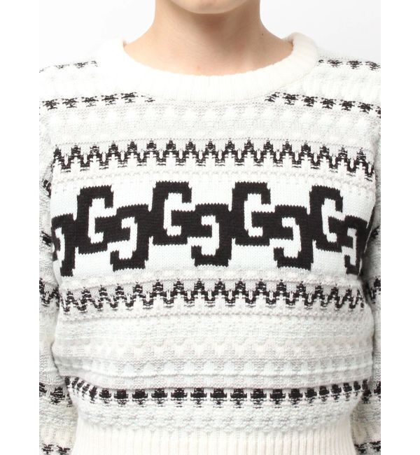 GYDA「GG NORDICショートニットトップス」|ニット・セーター|