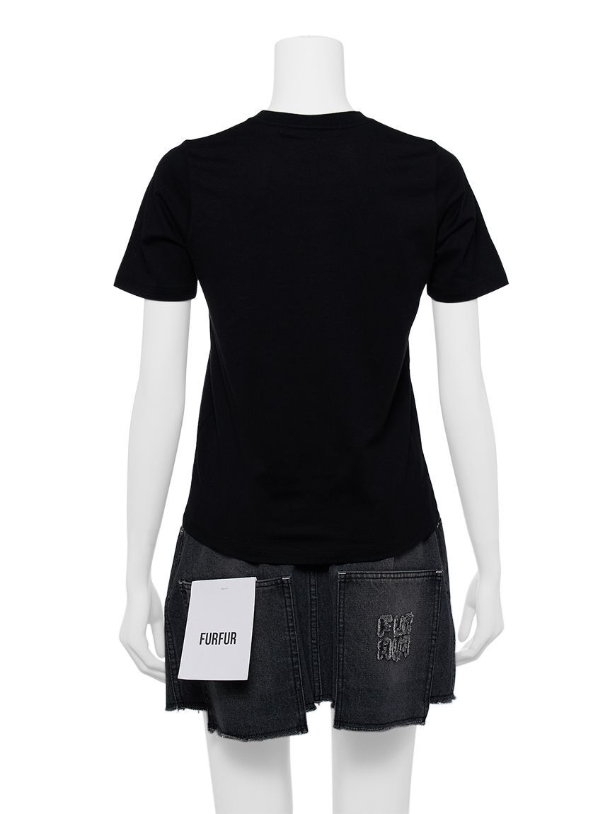 FURFUR「【WEB限定】ビジュー付きロゴ刺繍Tシャツ」|Tシャツ・カットソー|
