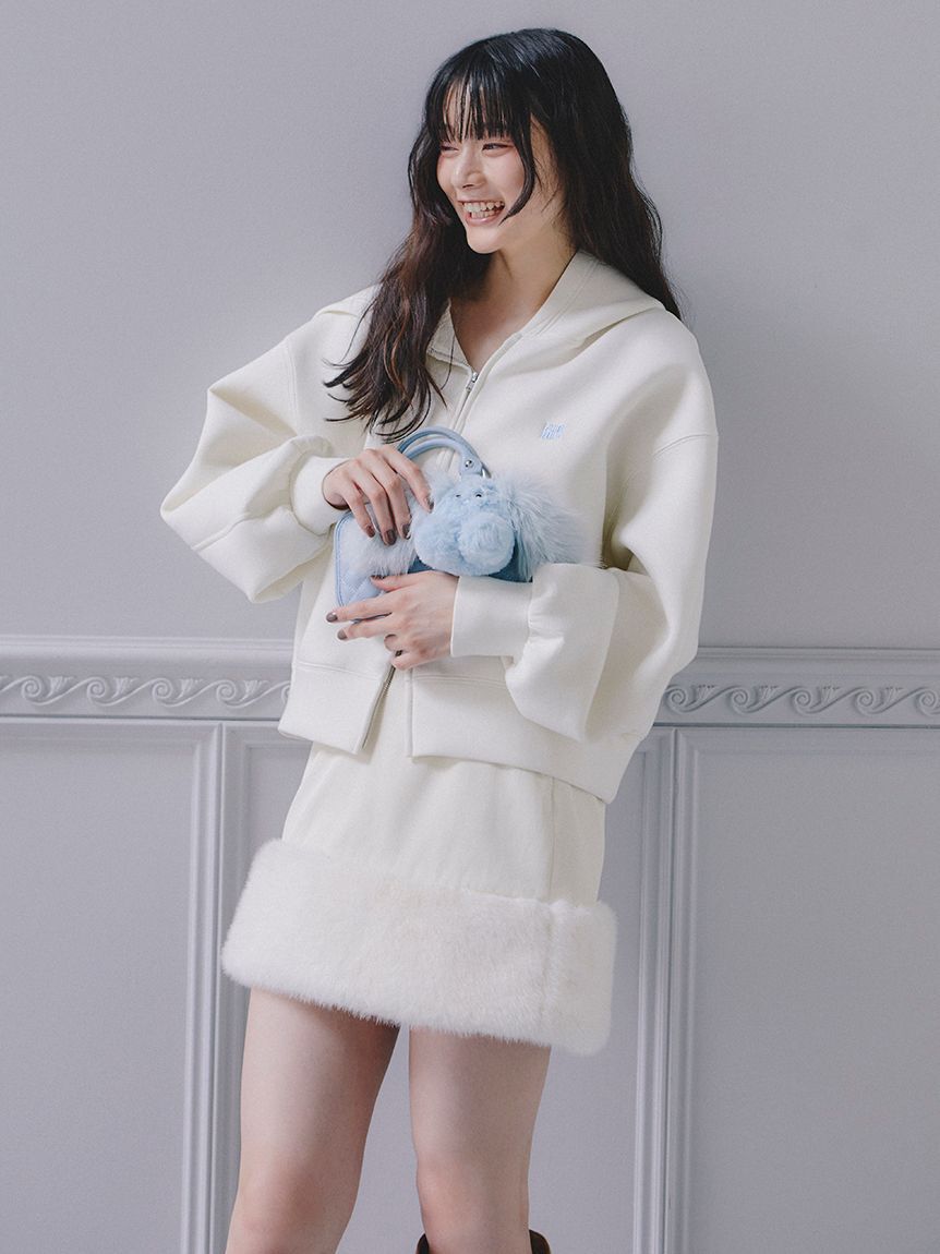 FURFUR「【WEB・一部店舗限定カラー】ロゴ刺繍ジップアップフーディー」|パーカー|