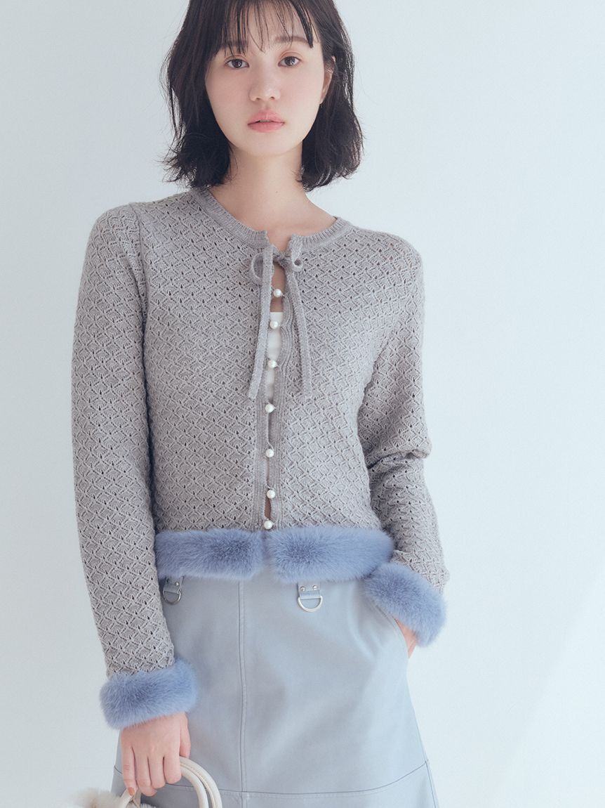 FURFUR「エコファートリムカーディガン」|カーディガン|