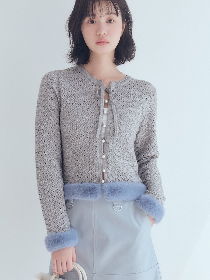 FURFUR「エコファートリムカーディガン」|カーディガン|GRY