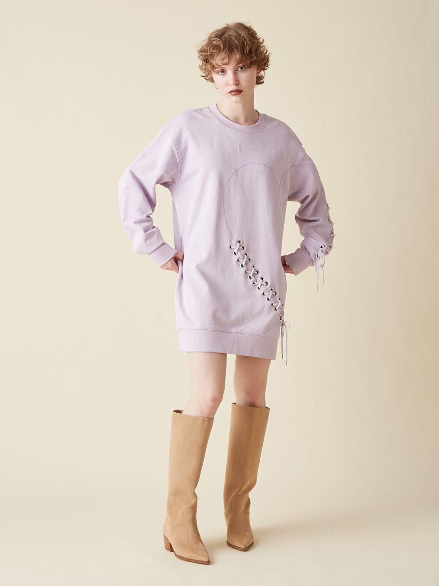 FURFUR「ハートレースアップスウェットワンピース」|ワンピース|