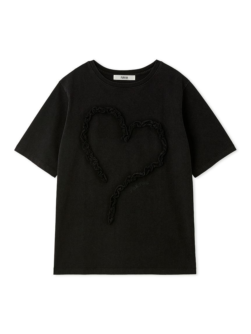 FURFUR「フリルハートモチーフTシャツ」|Tシャツ・カットソー|BLK