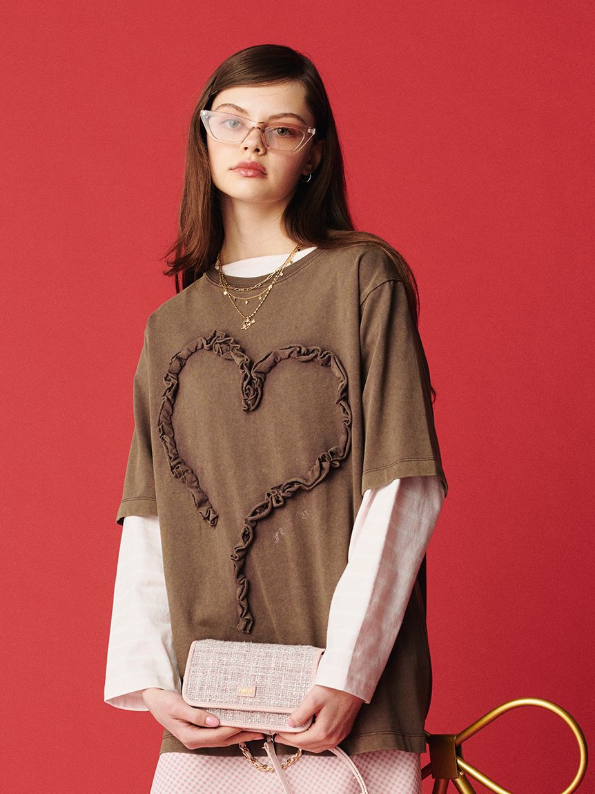 FURFUR「フリルハートモチーフTシャツ」|Tシャツ・カットソー|