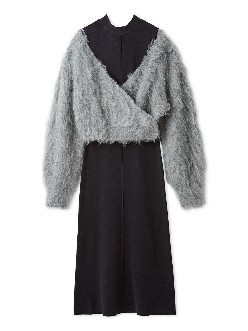 LILY BROWN「オフショルニット付きレイヤードワンピース」|ワンピース|GRY