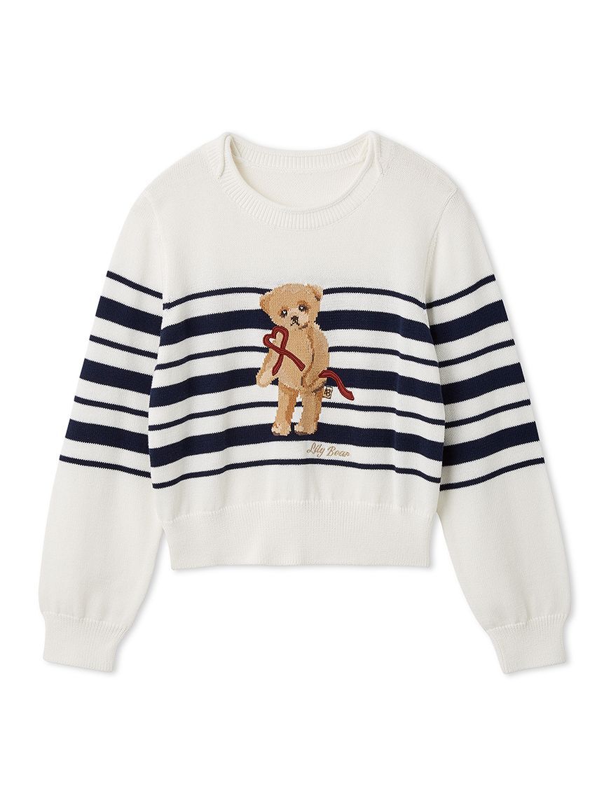 LILY BROWN「Lily Bearハートサテンニット」|ニット・セーター|