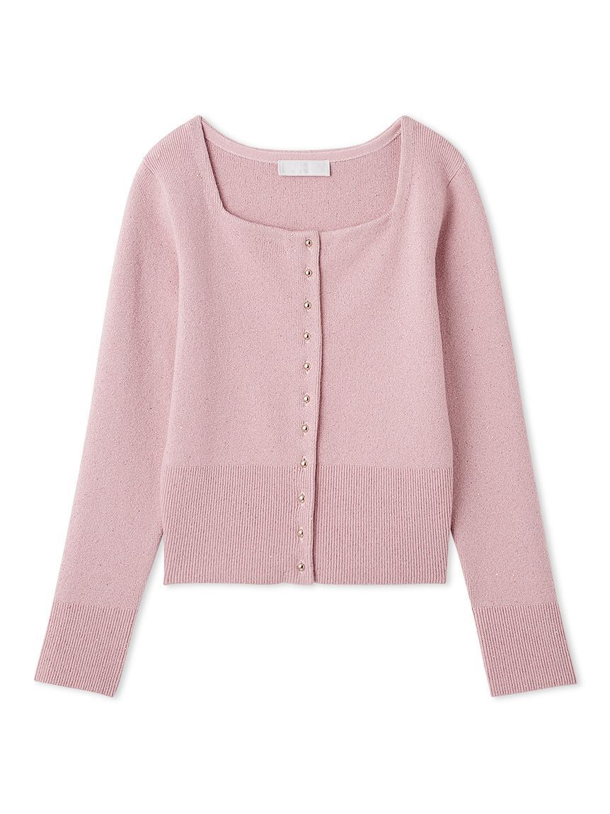CELFORD「スクエアネックラメニットカーディガン」|カーディガン|PNK