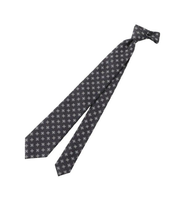 MACKINTOSH PHILOSOPHY「スクエア小紋　レギュラータイ」|ネクタイ・蝶ネクタイ|チャコールグレー