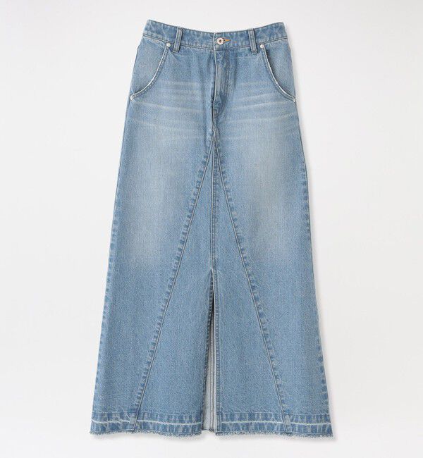  「デニムカッティングスカート」|スカート|サックスブルー