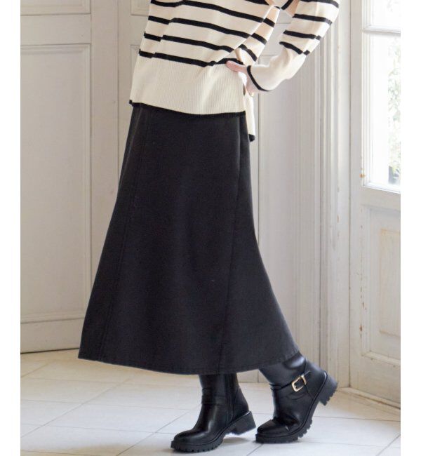 ikka「ボンディングロングスカート」|スカート|