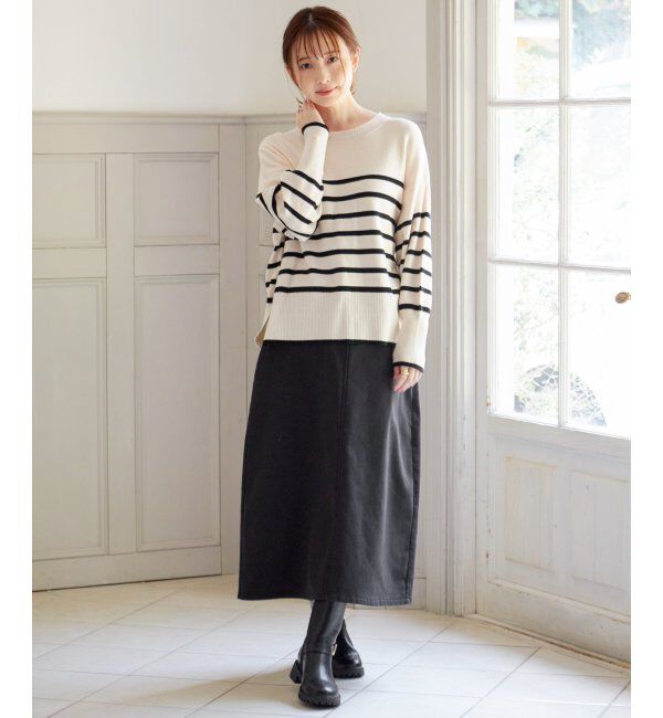 ikka「ボンディングロングスカート」|スカート|