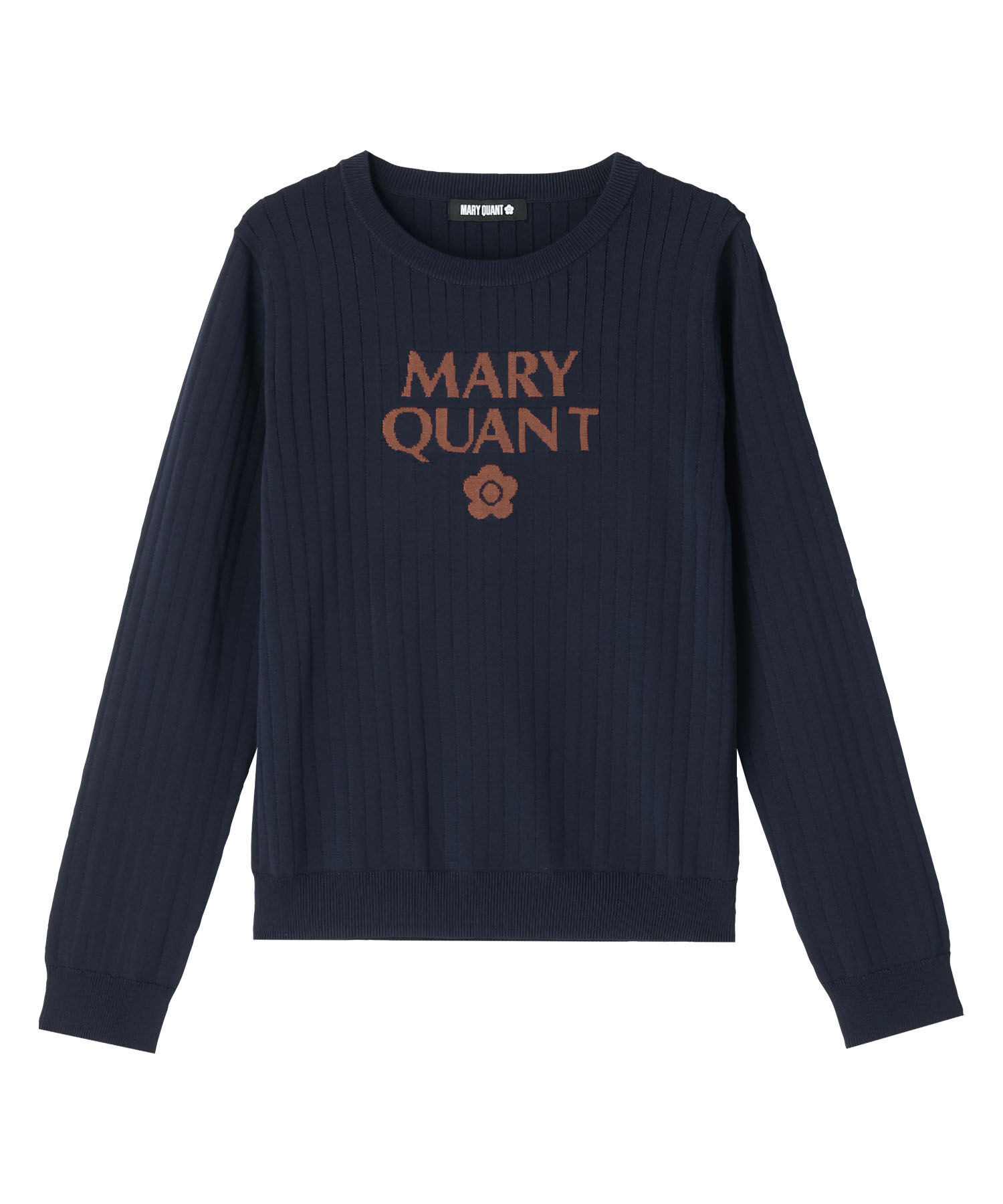 MARY QUANT「ロゴリブニット プルオーバー」|ニット・セーター|ネイビー