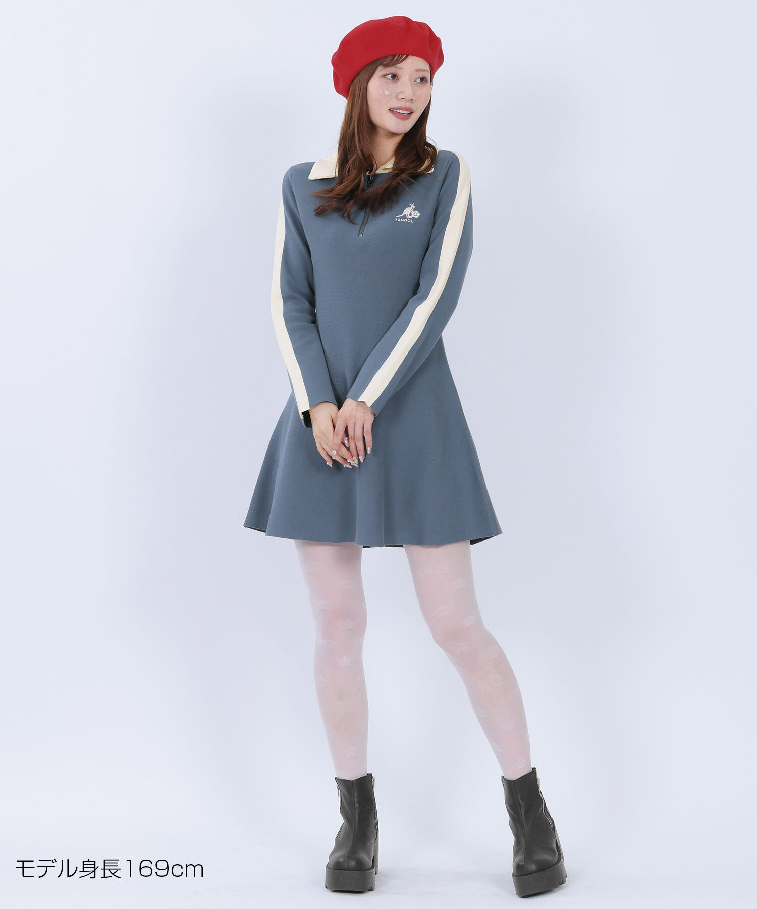 MARY QUANT「KANGOL&times;MQニット ワンピース」|ワンピース|ブルー