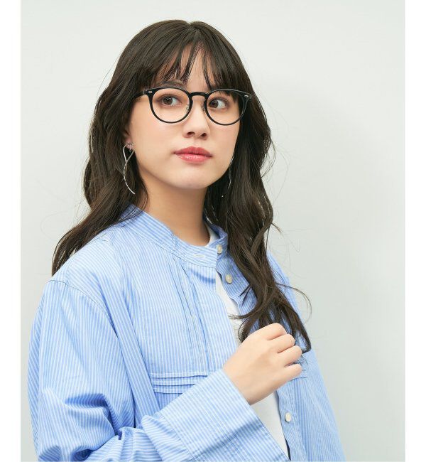 「Zoff｜emiri ボストン型 メガネ |辺見えみり 軽量 黒縁フレーム レンズ交換券付」|メガネ|