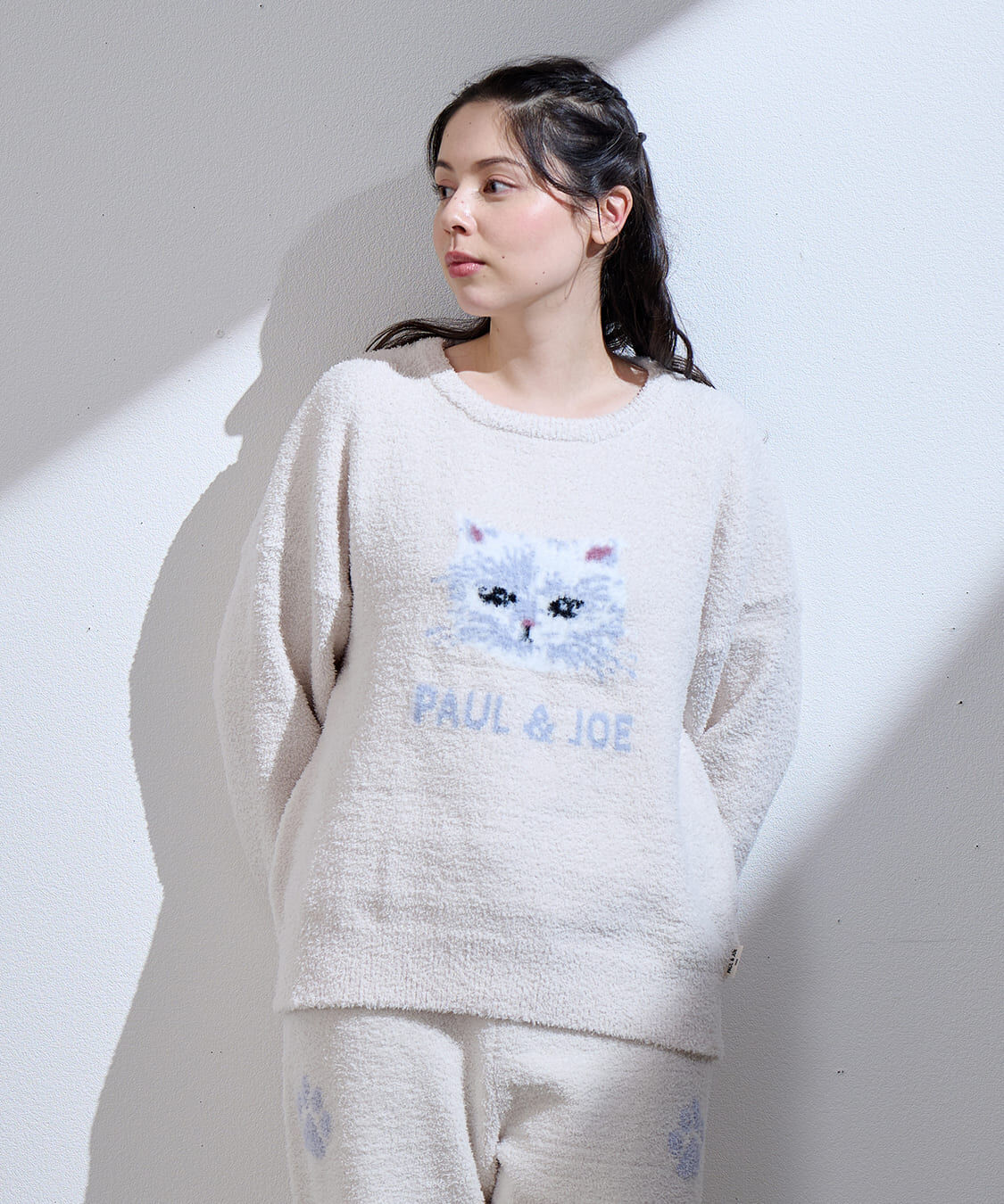 PAUL&JOE「ふわふわジプシージャガード　プルオーバー」|ルームウェア|アイボリー