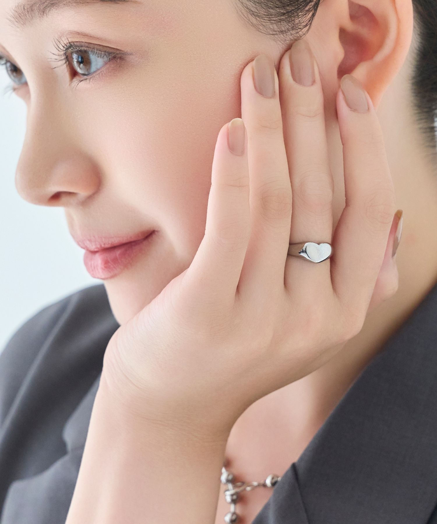 Phoebe「【金属アレルギー対応】メタルラヴィリング　シルバー/ステンレス/ハート」|リング|