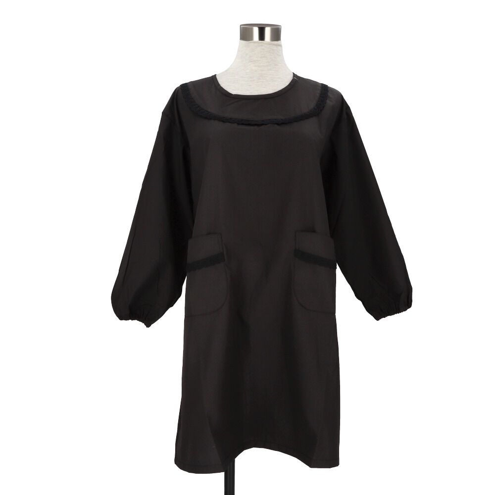 BACKYARD FAMILY「冠婚葬祭 エプロン 通販 割烹着 フォーマルエプロン 冠婚葬祭エプロン かっぽう着 ロング丈」|その他|ブラック1