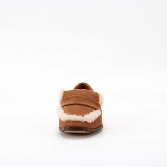 銀座かねまつ「KN255311SUEFAFCAMIVR 【本革】フェイクファーローファー」|ローファー|