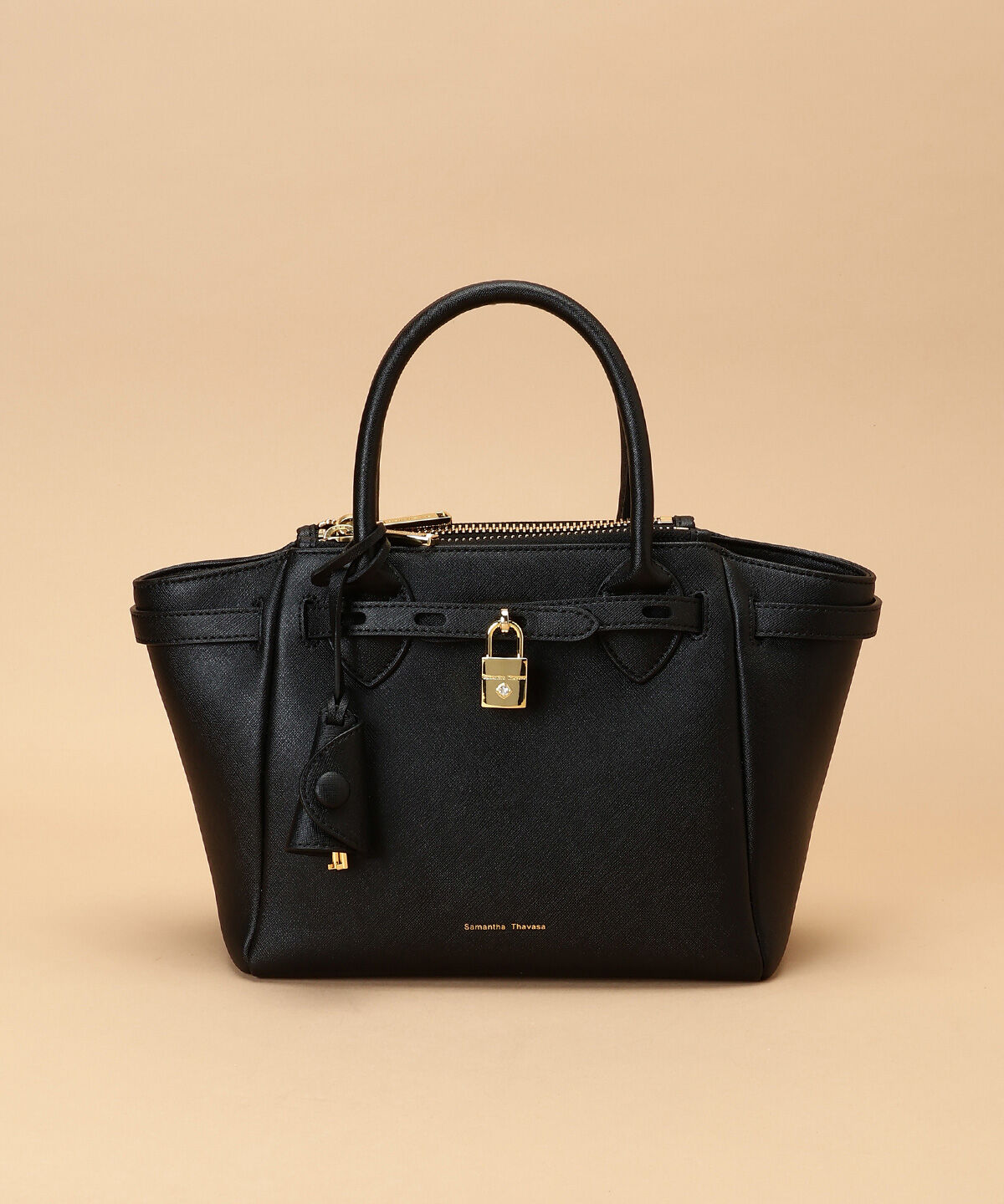 Samantha Thavasa「ベルトデザイン サマンサアゼル 中サイズ」|ハンドバッグ|ブラック
