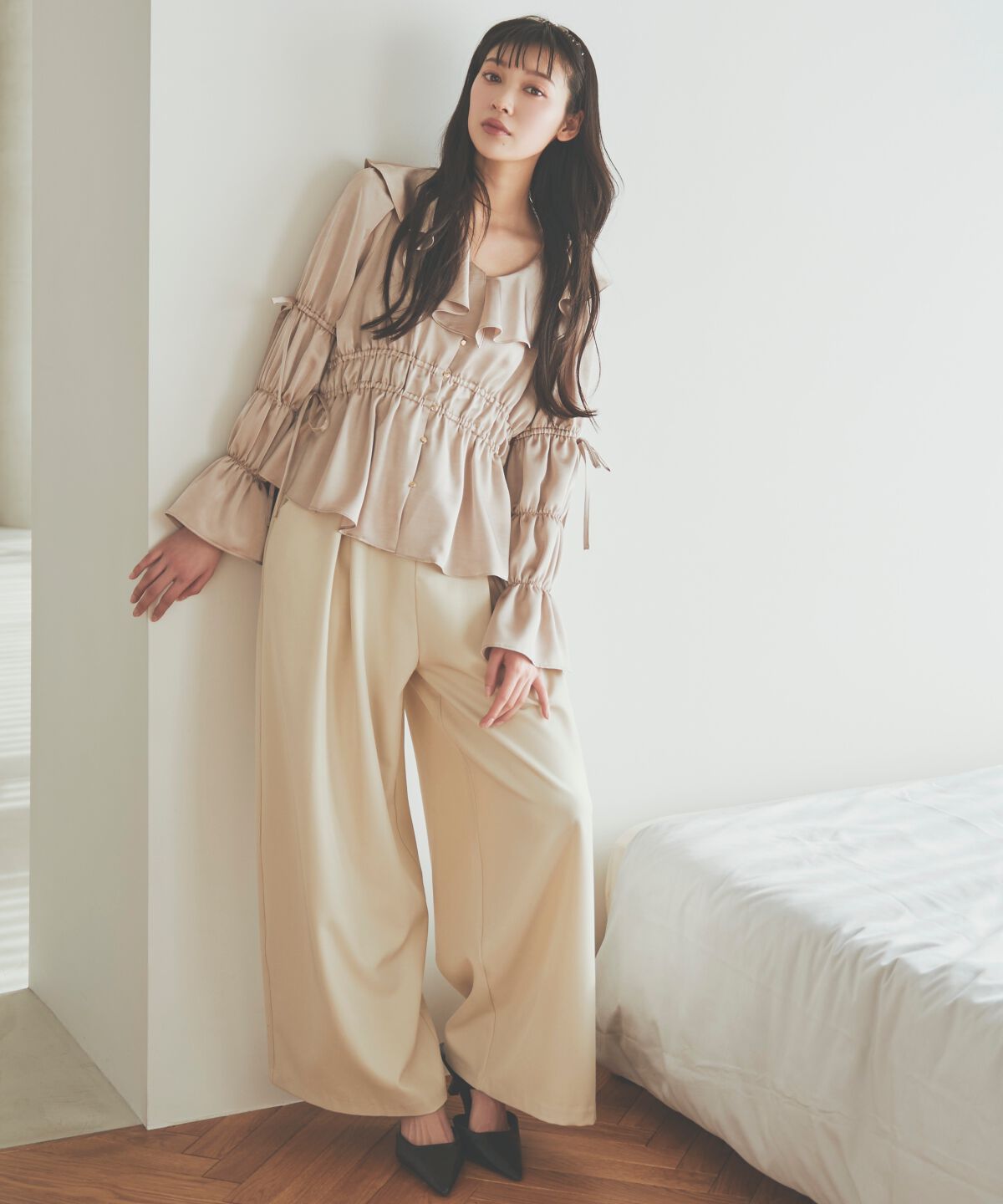 アンドクチュール「タックワイドパンツ」|その他|