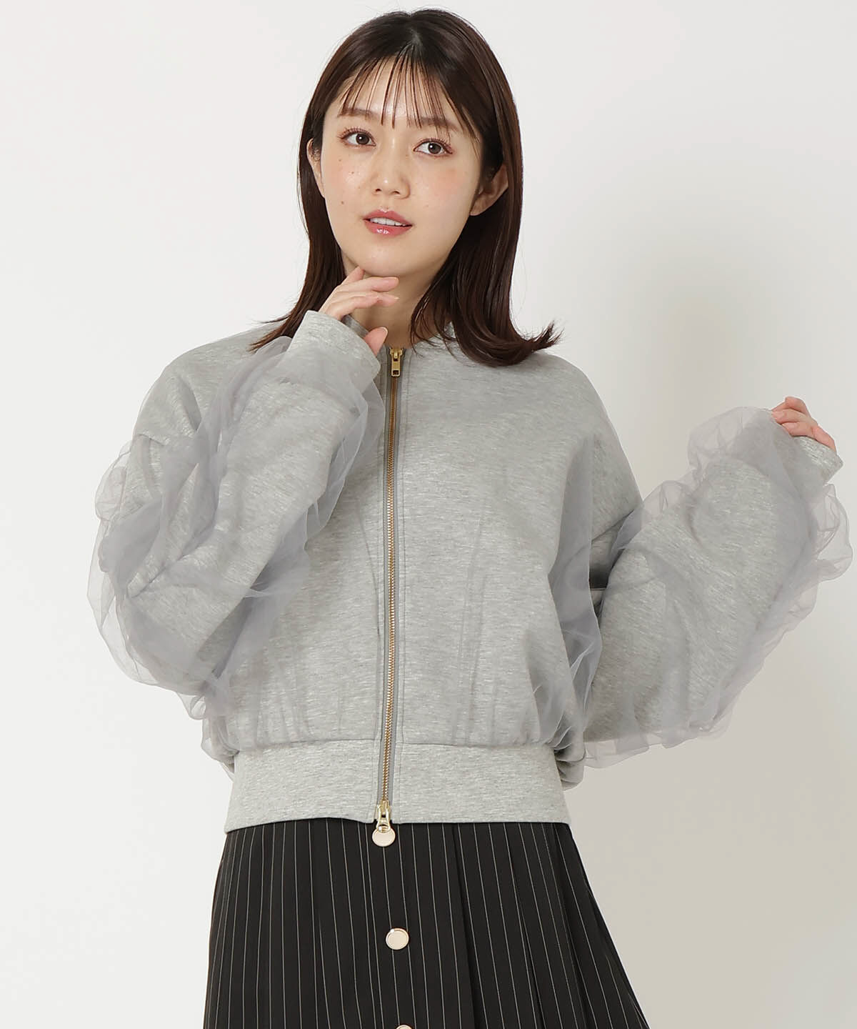 REDYAZEL「チュールレイヤードMA-1」|ブルゾン・スタジャン|