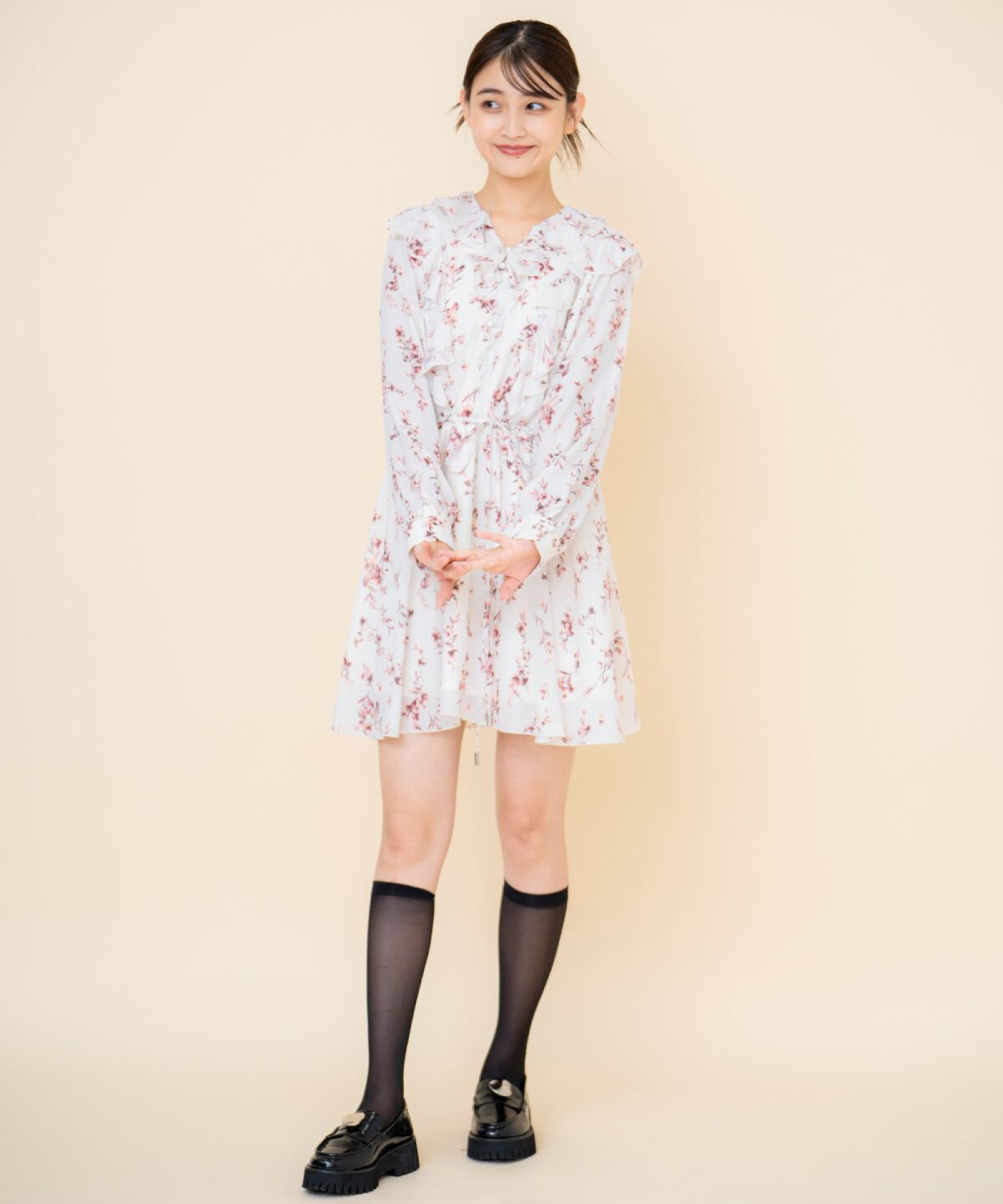 REDYAZEL「フローラルプリントシフォンミニワンピース」|ワンピース|