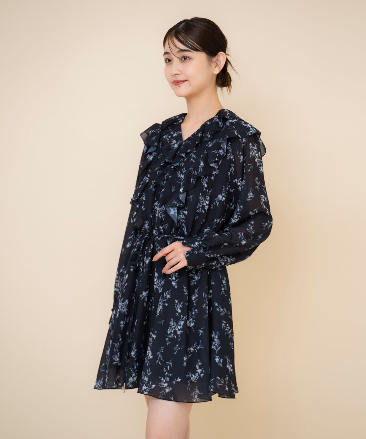 REDYAZEL「フローラルプリントシフォンミニワンピース」|ワンピース|