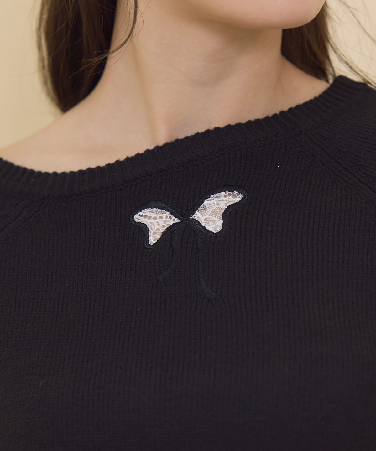 REDYAZEL「ワンショルリボンレースニット」|ニット・セーター|